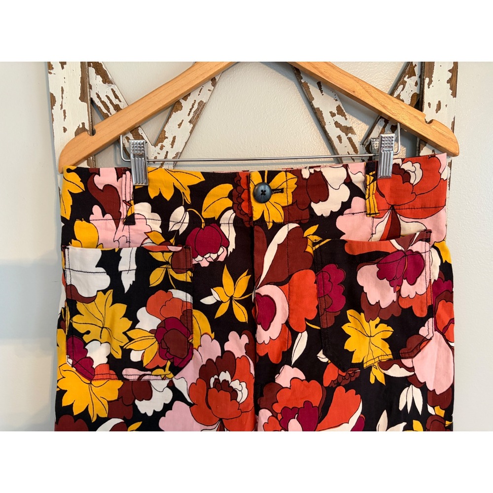 Anthropologie Maeve the Colette Cropped Wide-Leg Pants Size 32 Floral Mod Print - Picture 5 of 9